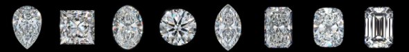 8X diamond shapes: pear, princess, oval, round, marquise, radiant, cushion, emerald